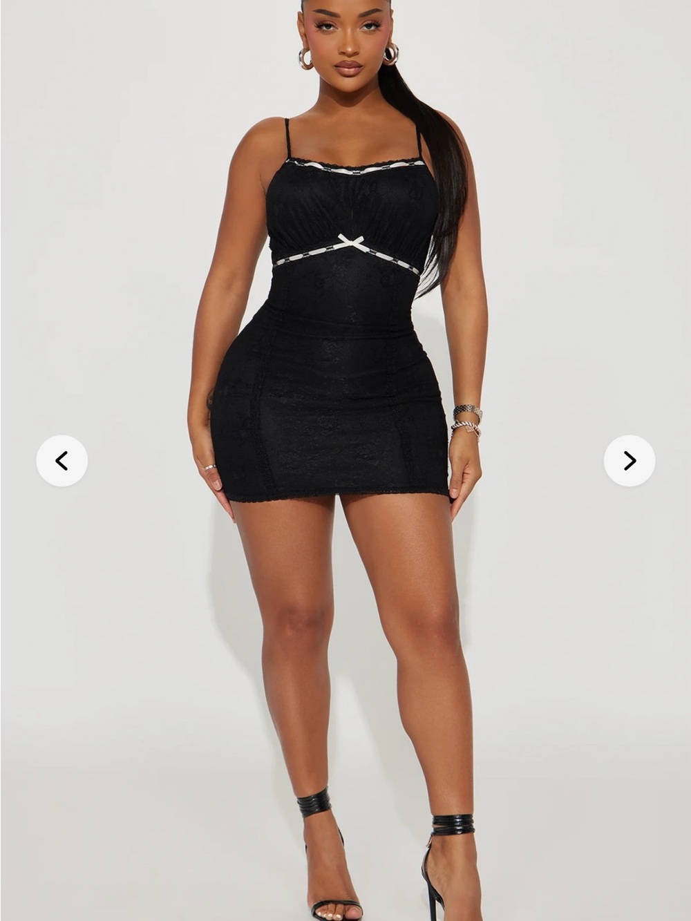 Fashion Nova Black Lace-Trim Bodycon Mini Dress